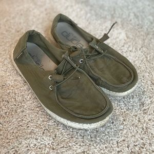 Green women’s Hey Dudes